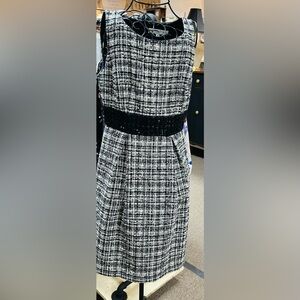 Trina Turk Black and White Tweed Dress, Size 6, NWOT, Smoke & Pet free home